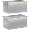 Sodo vazonas su LED 2 vnt. Sidabrinė 50 x 80 x 48 cm