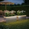 Sodo vazonas su LED 2 vnt. Sidabrinė 50 x 100 x 48 cm