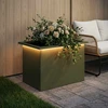 Sodo vazonas su LED Alyvuogių žalia 40 x 60 x 40 cm Plienas