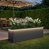 Sodo vazonas su LED Antracitas 30 x 100 x 30 cm Plienas