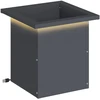 Sodo vazonas su LED Antracitas 30 x 30 x 30 cm Plienas