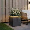 Sodo vazonas su LED Antracitas 40 x 40 x 40 cm Plienas