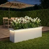 Sodo vazonas su LED Balta 30 x 100 x 30 cm Plienas