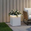 Sodo vazonas su LED Balta 30 x 30 x 30 cm Plienas
