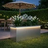 Sodo vazonas su LED Balta 30 x 80 x 30 cm Plienas