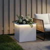 Sodo vazonas su LED Balta 50 x 60 x 48 cm Plienas