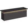 Sodo vazonas su LED Juoda 30 x 100 x 30 cm Plienas