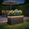 Sodo vazonas su LED Juoda 30 x 60 x 30 cm Plienas
