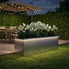 Sodo vazonas su LED Sidabrinė 30 x 100 x 30 cm