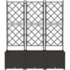 Sodo vazonas 3 vnt. Ruda 120 x 40 x 143 cm PP