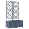 Sodo vazonas 2 pcs Pilka 80 x 40 x 143 cm Plastmasė