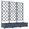 Sodo vazonas 3 pcs Pilka 120 x 40 x 125,5 cm Plastmasė