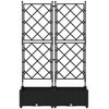 Sodo vazonas 2 pcs Juodas 80 x 40 x 125,5 cm Plastmasė