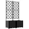 Sodo vazonas 2 vnt. Juoda 80 x 40 x 143 cm PP