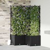 Sodo vazonas 3 vnt. Juoda 80 x 80 x 143 cm PP