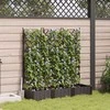 Sodo vazonas 3 pcs Ruda 120 x 40 x 125,5 cm Plastmasė