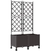 Sodo vazonas su treliu ir ratais 2 vnt. Ruda 80 x 40 x 149 cm