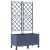Sodo vazonas su treliu ir ratais 2 vnt. Pilka 80 x 40 x 149 cm