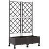 Sodo vazonas su treliu ir ratais 2 vnt. Ruda 80 x 40 x 131,5 cm