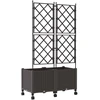 Sodo vazonas su treliu ir ratais 2 vnt. Ruda 80 x 40 x 149 cm