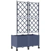 Sodo vazonas su treliu ir ratais 2 vnt. Pilka 80 x 40 x 149 cm
