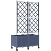 Sodo vazonas su treliu ir ratais 2 vnt. Pilka 80 x 40 x 149 cm