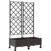 Sodo vazonas su treliu ir ratais 2 vnt. Ruda 80 x 40 x 131,5 cm