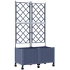 Sodo vazonas su treliu ir ratais 2 vnt. Pilka 80 x 40 x 149 cm