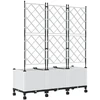 Sodo vazonas su treliu ir ratais 3 vnt. Balta 120 x 40 x 149 cm