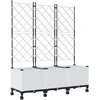 Sodo vazonas su treliu ir ratais 3 vnt. Balta 120 x 40 x 149 cm