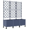 Sodo vazonas su treliu ir ratais 3 vnt. Pilka 120 x 40 x 149 cm