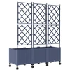 Sodo vazonas su treliu ir ratais 3 vnt. Pilka 120 x 40 x 149 cm