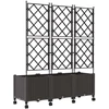Sodo vazonas su treliu ir ratais 3 vnt. Ruda 120 x 40 x 149 cm