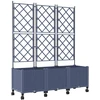 Sodo vazonas su treliu ir ratais 3 vnt. Pilka 120 x 40 x 149 cm