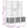 Sodo vazonas su treliu ir ratais 3 vnt. Pilka 120 x 40 x 149 cm
