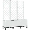 Sodo vazonas su treliu ir ratais Balta 120 x 40 x 146 cm PP