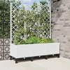 Sodo vazonas su treliu ir ratais Balta 120 x 40 x 146 cm PP