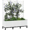 Sodo vazonas su treliu ir ratais Balta 120 x 40 x 146 cm PP