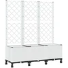 Sodo vazonas su treliu ir ratais Balta 120 x 40 x 146 cm PP