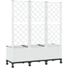 Sodo vazonas su treliu ir ratais Balta 120 x 40 x 146 cm PP