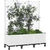 Sodo vazonas su treliu ir ratais Balta 120 x 40 x 146 cm PP