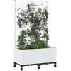 Sodo vazonas su treliu ir ratais Balta 80 x 40 x 146 cm PP