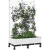 Sodo vazonas su treliu ir ratais Balta 80 x 40 x 131,5 cm PP