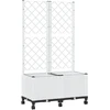 Sodo vazonas su treliu ir ratais Balta 80 x 40 x 146 cm PP