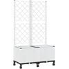 Sodo vazonas su treliu ir ratais Balta 80 x 40 x 146 cm PP