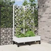 Sodo vazonas su treliu ir ratais Balta 80 x 40 x 131,5 cm PP