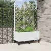 Sodo vazonas su treliu ir ratais Balta 80 x 40 x 146 cm PP