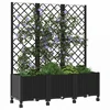 Sodo vazonas su treliu ir ratais Juoda 120 x 40 x 146 cm PP