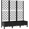 Sodo vazonas su treliu ir ratais Juoda 120 x 40 x 131,5 cm PP