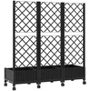 Sodo vazonas su treliu ir ratais Juoda 120 x 40 x 131,5 cm PP